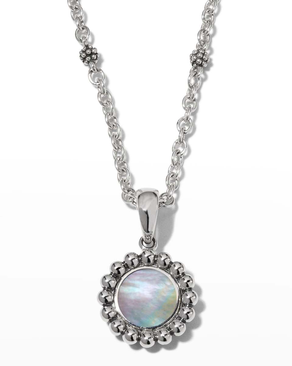 Maya 9mm Round Inlay Pendant Necklace